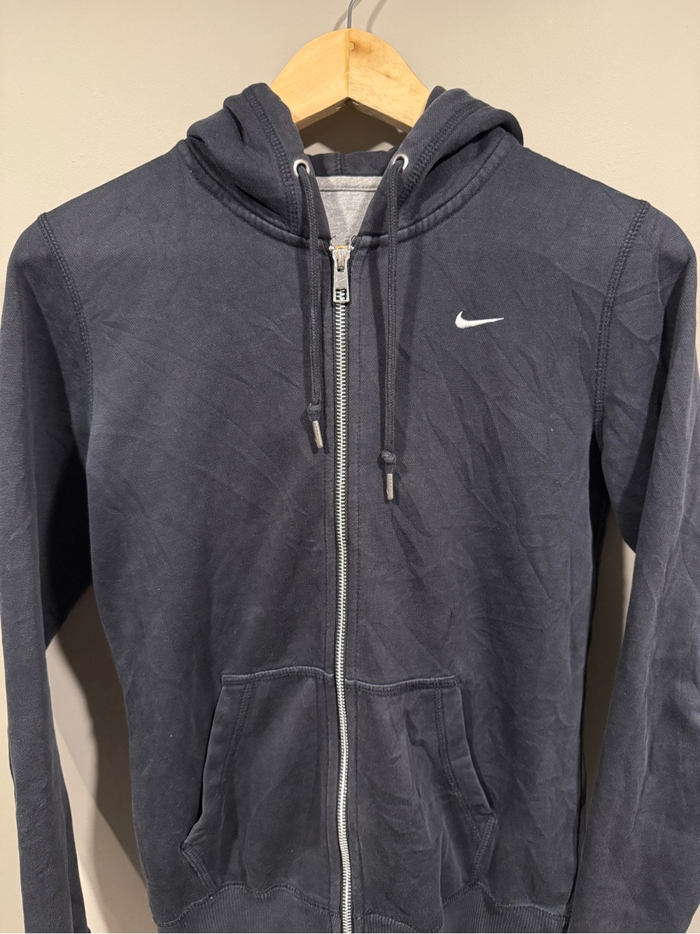 Nike womens Dark Black Full-Zip Hooded Sweater Mens Small image 2